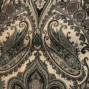 3.75 Yards Fabricut Couture Vervain Paisley in Brown, Sage and Tan